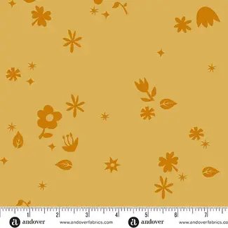 Andover Fabrics Birdie, Cut Flowers, Sunrise, $0.20/cm or $20/m