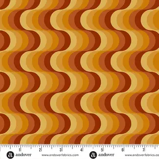 Andover Fabrics Birdie, Groove, Lava, $0.20/cm or $20/m