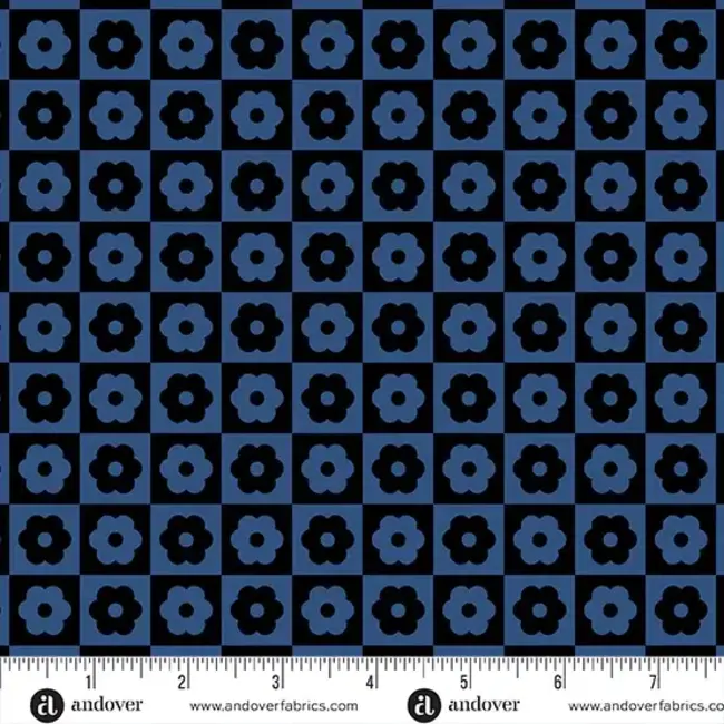 Birdie, Checker Bloom, Midnight, $0.20/cm or $20/m