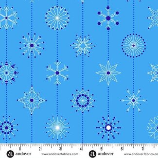 Andover Century Prints, Deco, Frost, Snowflakes, F, $0.20/cm or $20/m