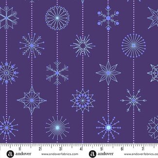 Andover Fabrics Century Prints, Deco, Frost, Snowflakes, W, $0.20/cm or $20/m