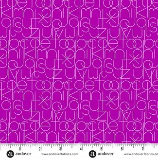 Andover Fabrics Soliloquy, Enough, Grape, $0.20/cm or $20/m