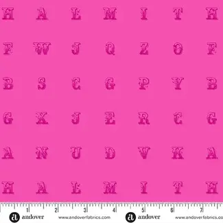 Andover Fabrics Soliloquy, Typset, Rose, $0.20/cm or $20/m