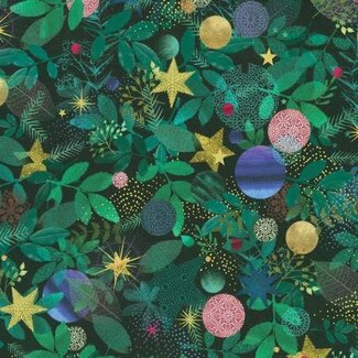 Robert Kaufman Holy Night, Tree, Midnight, $0.20/cm or $20/m