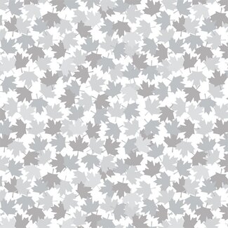 International Textiles Canadian Christmas II, Grey Maple Leaves - (52763D) $0.14 per cm or $14/m