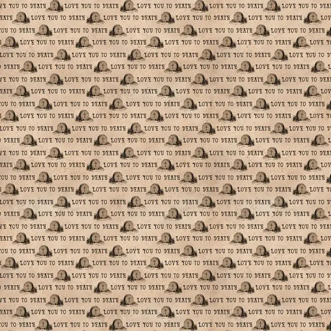 Gothic Halloween Digital Love You Y4444-12 Khaki $0.23 per cm or $23/m