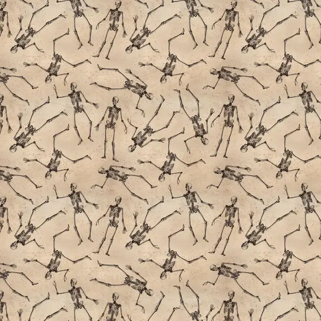 Gothic Halloween - Dancing Bones, Taupe - Y4440-12 $0.23 per cm or $23/m