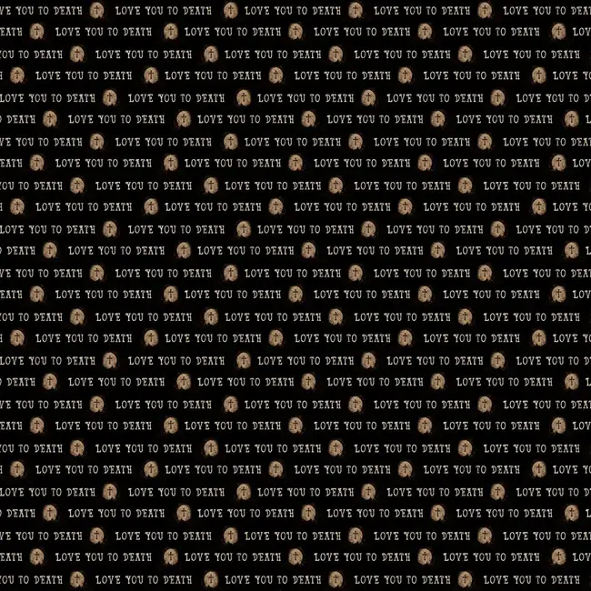 Gothic Halloween Digital Love You Y4444-3 Black $0.23 per cm or $23/m