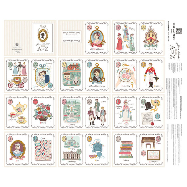 Jane Austen Soft Book Panel, PD16547, $22/panel