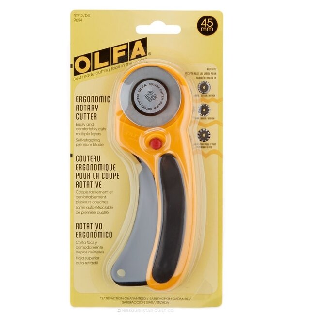 45 mm Deluxe Ergonomic Rotary Cutter - Yellow