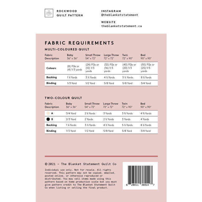 Rockwood Quilt Pattern