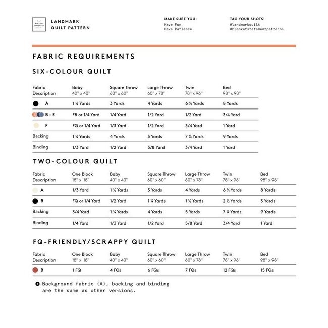 Landmark Quilt Pattern