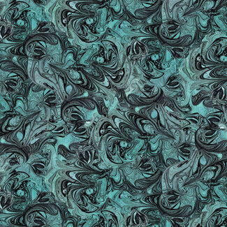 Clothworks Faboolous, Teal Marbling Y4482-104, $0.22/cm or $22/m