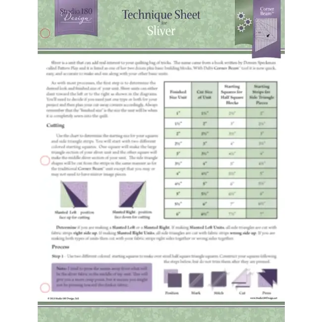 Sliver - Technique Sheet