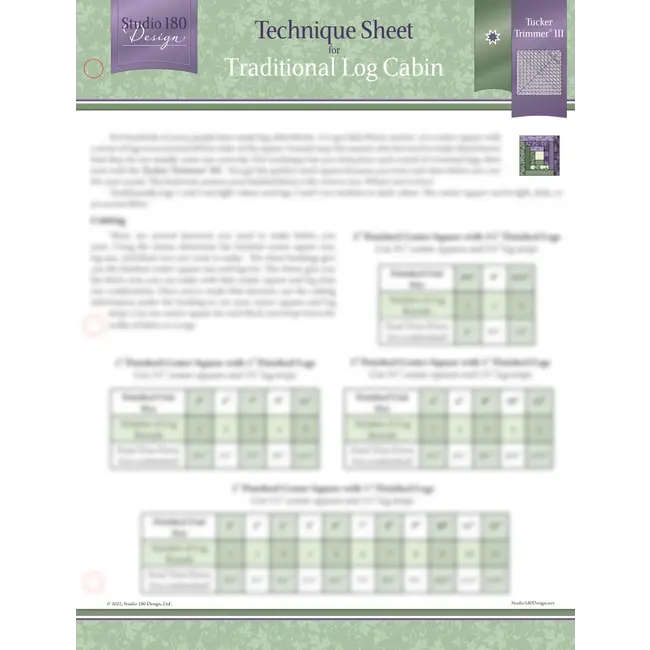 Traditional Log Cabin - Technique Sheet
