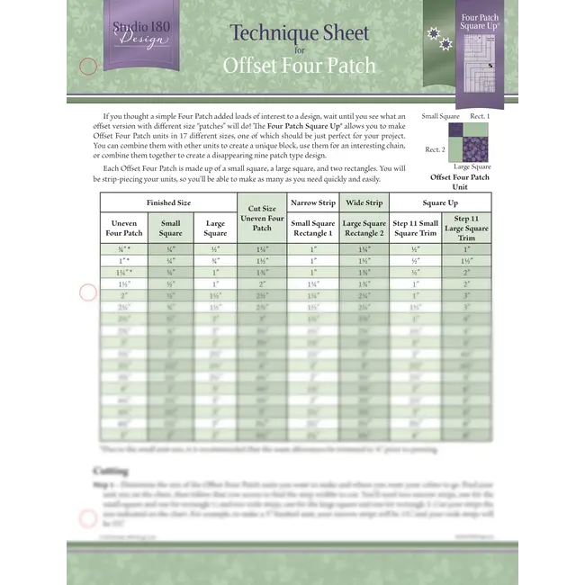 Offset Four Patch - Technique Sheet