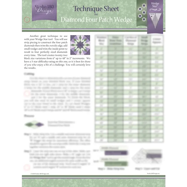 Diamond Four Patch Wedge - Technique Sheet