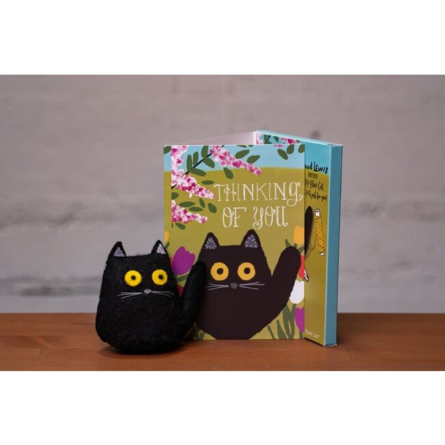 Greeting Card with DIY Maud Lewis-inspired Black Cat Ornament