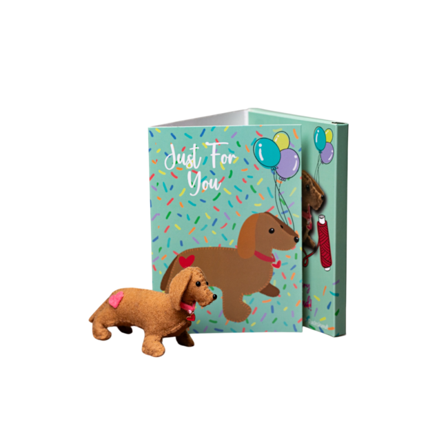 Greeting Card with DIY Dachshund with Heart Kit