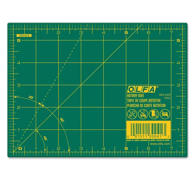 6" x 8" Green Double-Sided, Self-Healing Rotary Mat