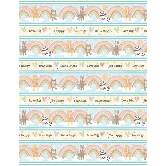 Rainbow Dreams, Repeating Stripe, $0.24/cm or $24/m