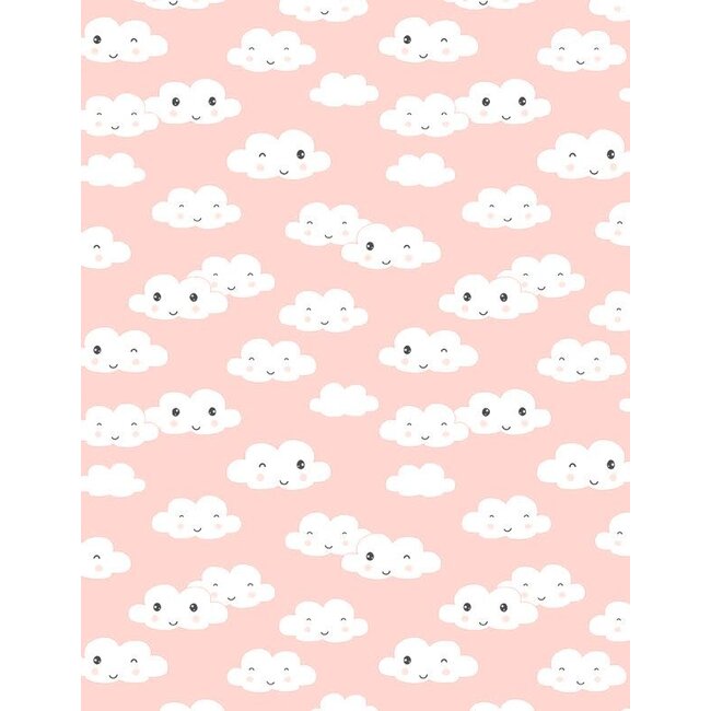 Rainbow Dreams, Clouds All Over, Pink, $0.24/cm or $24/m