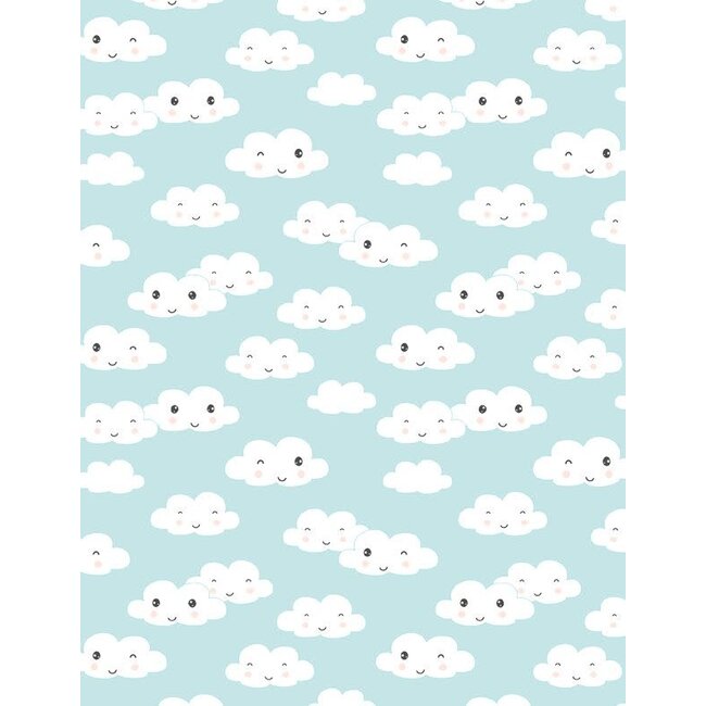 Rainbow Dreams, Clouds All Over, Blue, $0.24/cm or $24/m