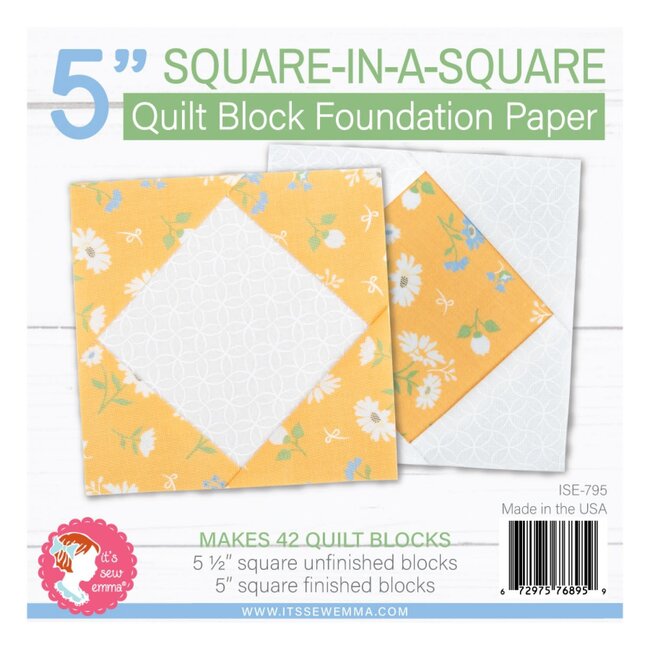 Square-In-A-Square Foundation Paper Piecing Pad, 42 blocks, 5in