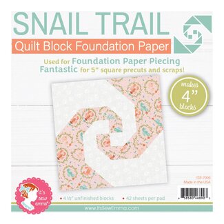 It's Sew Emma Snail Trail Quilt Block Foundation Paper Piecing Pad, 42 sheets, 4in blocks