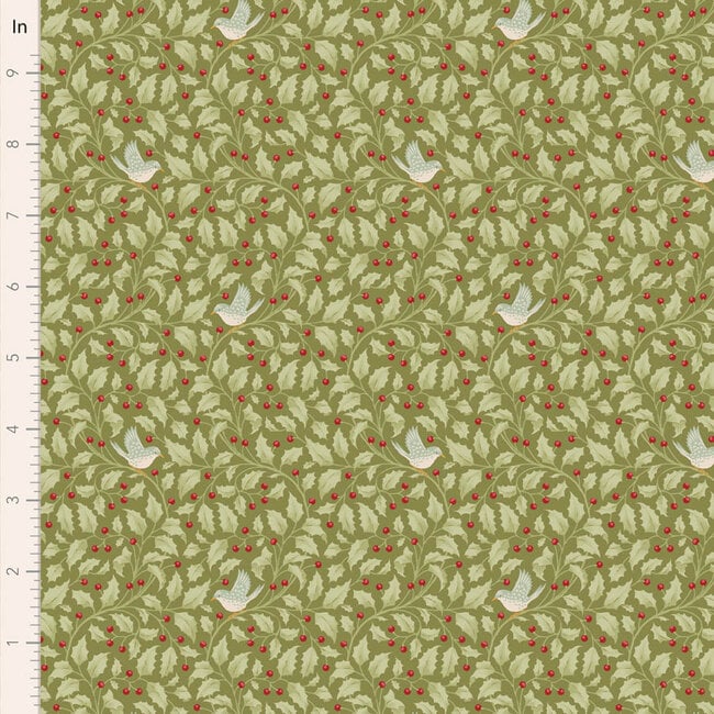 Tilda Merry Little Christmas, Holly Moss, $0.23/cm or $23/m