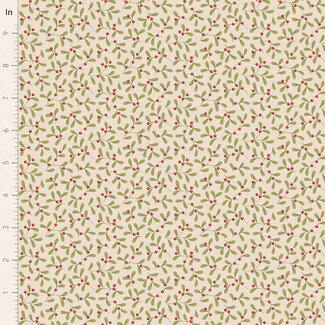 Tilda Tilda Merry Little Christmas, Mistletoe, Cream, $0.23/cm or $23/m