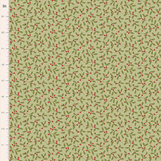 Tilda Tilda Merry Little Christmas, Mistletoe, Pistachio, $0.23/cm or $23/m