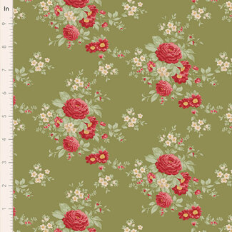 Tilda Tilda Merry Little Christmas, Carol, Moss, $0.23/cm or $23/m