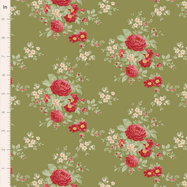 Tilda Merry Little Christmas, Carol, Moss, $0.23/cm or $23/m