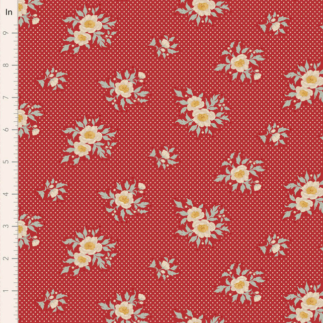 Tilda Merry Little Christmas, Joy, Red, $0.23/cm or $23/m