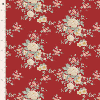 Tilda Tilda Merry Little Christmas, Carol, Burgundy, $0.23/cm or $23/m
