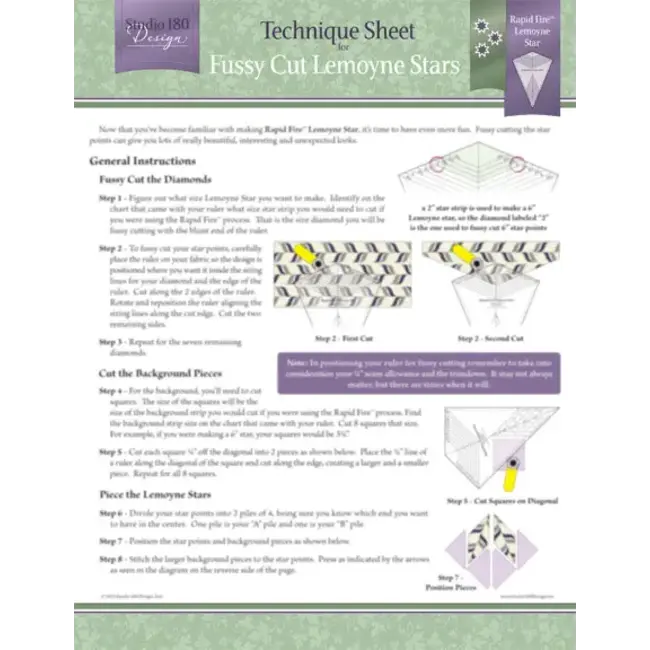 Fussy Cut Lemoynes Technique Sheet