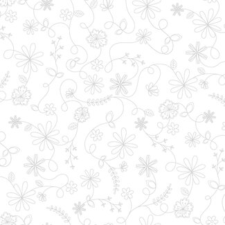 Maywood Vintage Flora, Swirl Flower, White (MAS10334-W) $0.22 per cm or $22/m