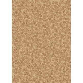 Lewis & Irene Snuggle Up Season, Flannel, Acorns on Oak, $0.24/cm or $24/m
