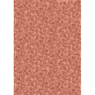 Lewis & Irene Snuggle Up Season, Flannel, Acorns on Blush, $0.24/cm or $24/m