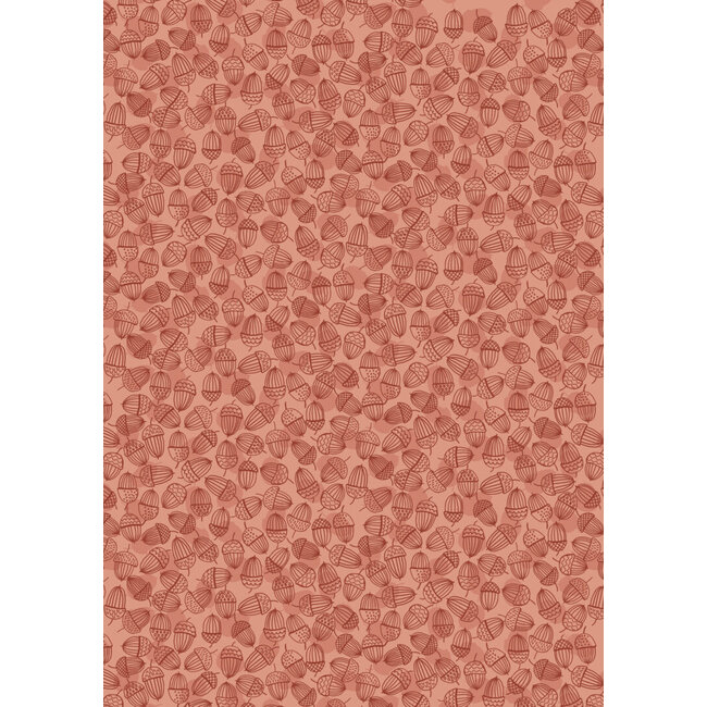 Snuggle Up Season, Flannel, Acorns on Blush, $0.24/cm or $24/m