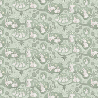 PBS Fabrics Goose Tales Double Gauze, Bunny Burrows, $0.28/cm or $28/m