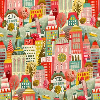 PBS Fabrics City Life Canvas, Cityscape, $0.35/cm or $35/m
