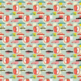 PBS Fabrics City Life, Big Apple Cars, Blue, $0.21/cm or $21/m
