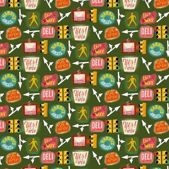 City Life, Street Life Icons, Green, $0.21/cm or $21/m