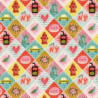 PBS Fabrics City Life, City Icons, $0.21/cm or $21/m