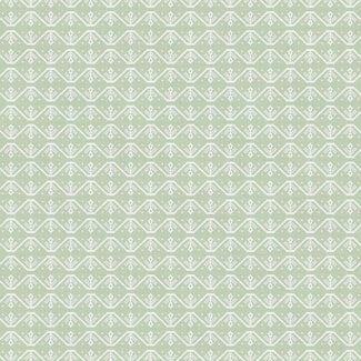 PBS Fabrics Goose Tales, Cross Stitch Floral, Green, $0.21/cm or $21/m