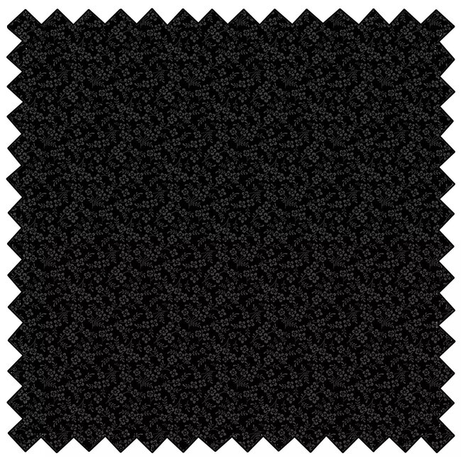 Monochrome, Teacup Blossom, Black, $0.20/cm or $20/m