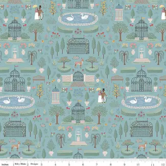 Riley Blake Designs Jane Austen, Emma, C16531, Highbury, Blue, $0.24/cm or $24/m