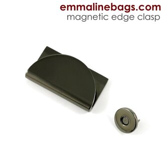 Emmaline Half Moon - Magnetic Edge Clasp, Gun Metal